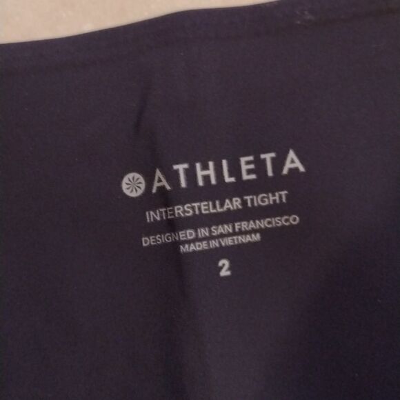 Athleta Interstellar Tight black w split leg size 2 - Picture 4 of 12